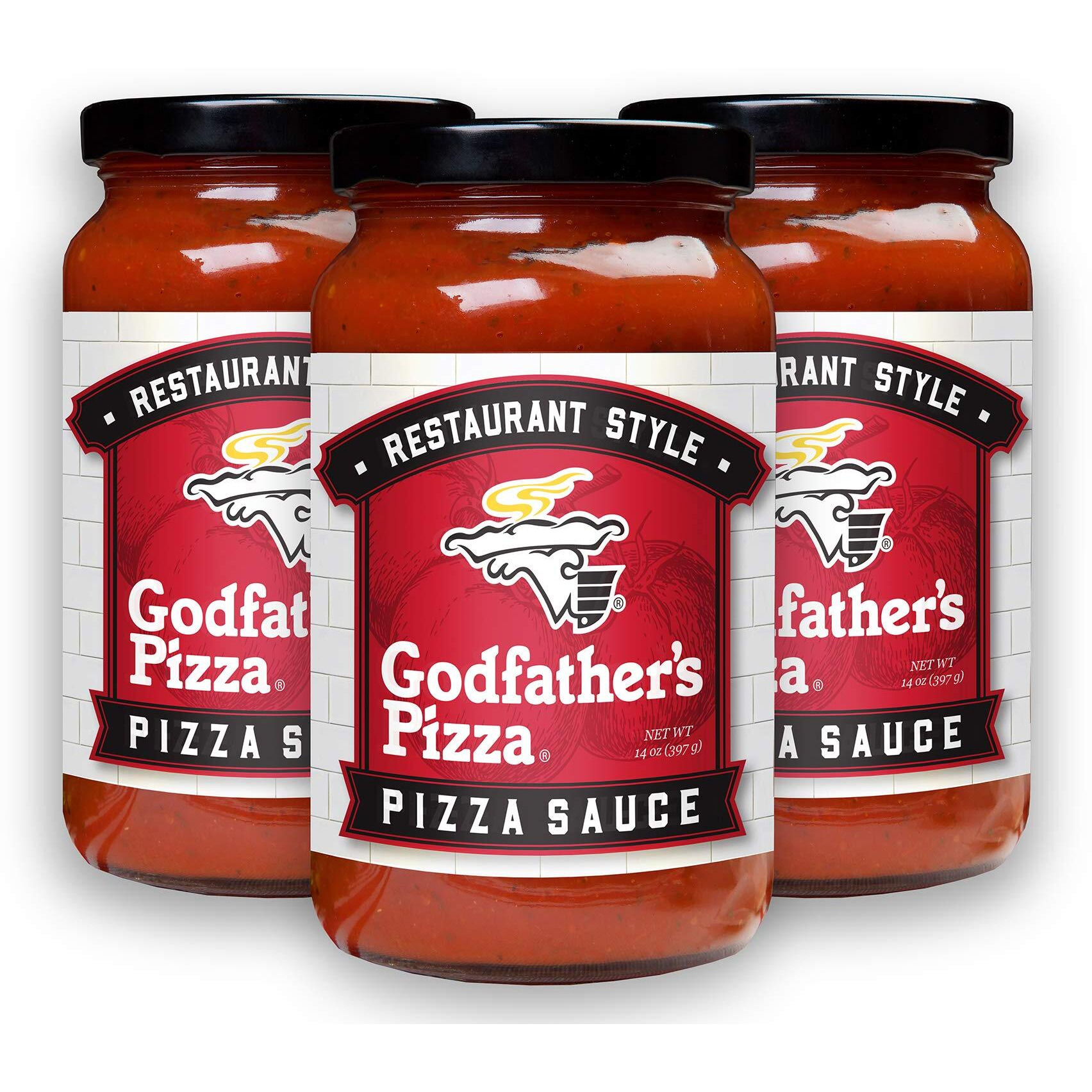 Godfather's Pizza Sauce, 14Oz (3-Pack) No Added Sugar, Restaurant Style Italian Pizza Sauce