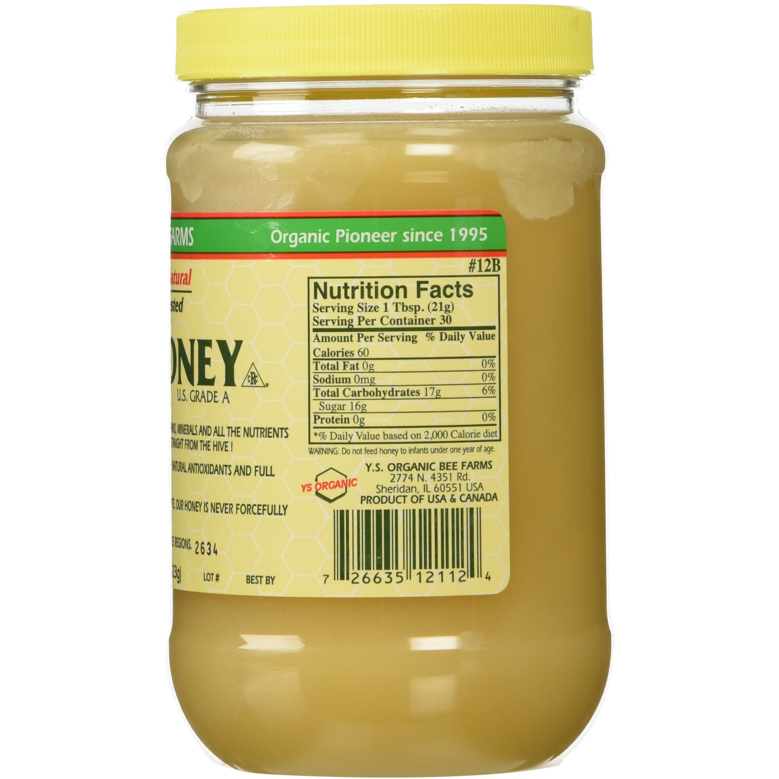 Y.S. Eco Bee Farms Raw Honey - 22 Oz Jars (4 Count (22Oz Each))