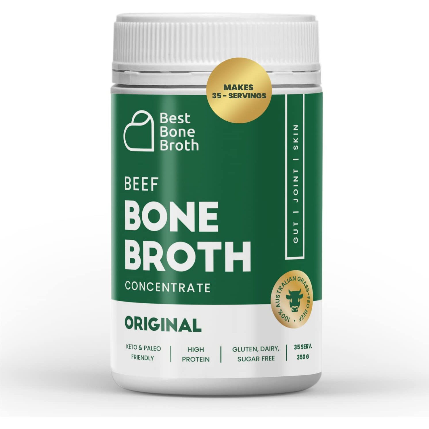Beef Bone Broth Concentrate - Made From Top Australian Grass-Fed Cattle - Full Of Protein And Collagen  35 Servings Makes 2.25 Gallons Of Broth  Just Add Water  Keto & Paleo Friendly