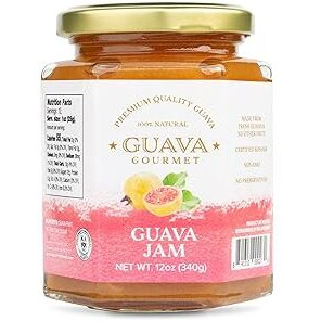 Guava Gourmet Guava Jam (12Oz, Jar), Fresh Tropical Guava Fruit Jam, All-Natural, Non-Gmo, Vegan, Gluten And Cholesterol-Free Premium Artisan Craft Jam, No Fillers Or Preservatives, Certified Kosher