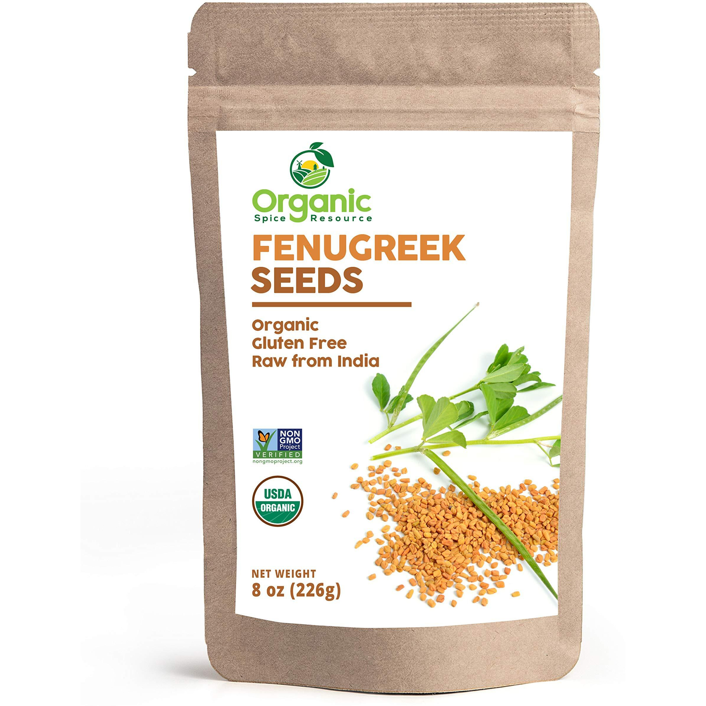 Organic Fenugreek Seeds | 8 Ounce | Usda Organics And Non-Gmo Verified Project Approved | Product Of India | 100% Raw And Natural | Resealable Kraft Bag By Shoposr