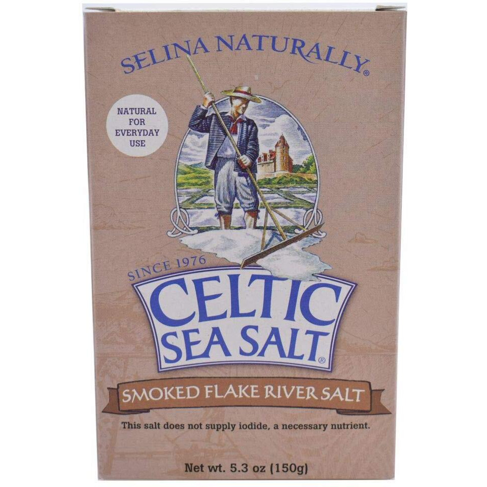Celtic Sea Salt Smoked Flake Salt 5.3 Oz (150 G), Natural, Slowly Smoked Over Oak, Handcrafted, Gourmet, Salt Flakes, Salty, 5.3 Oz (Pack Of 1)