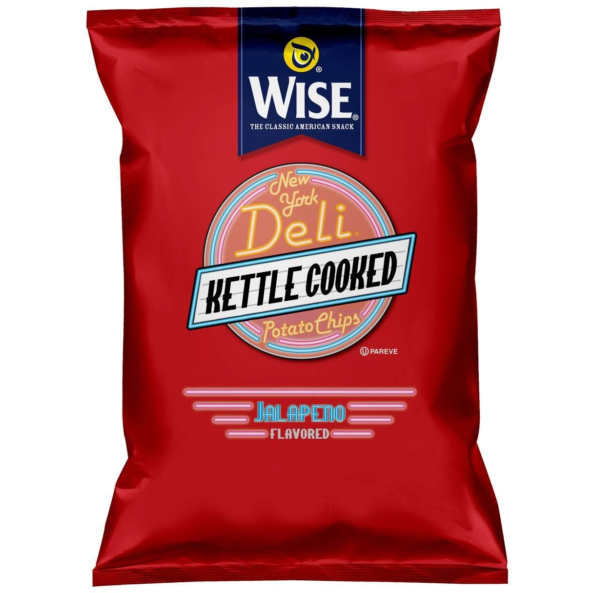 Wise Snacks Ny Deli Kettle Potato Chips Jalapeno 1 Ounce (40 Count) Gluten Free