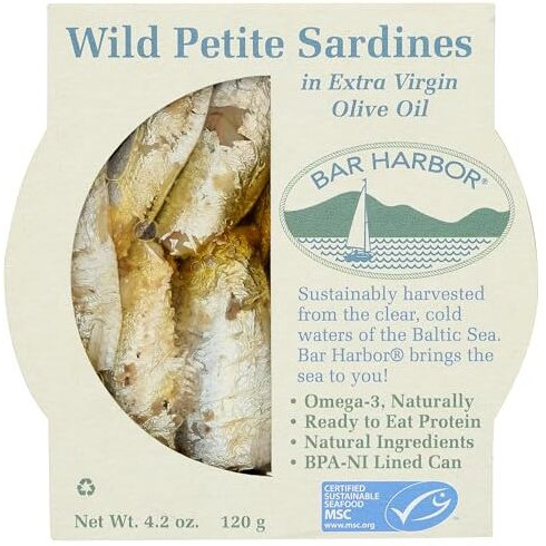 Bar Harbor Wild Petite Sardines Extra Virgin Olive Oil, 4.2 Oz