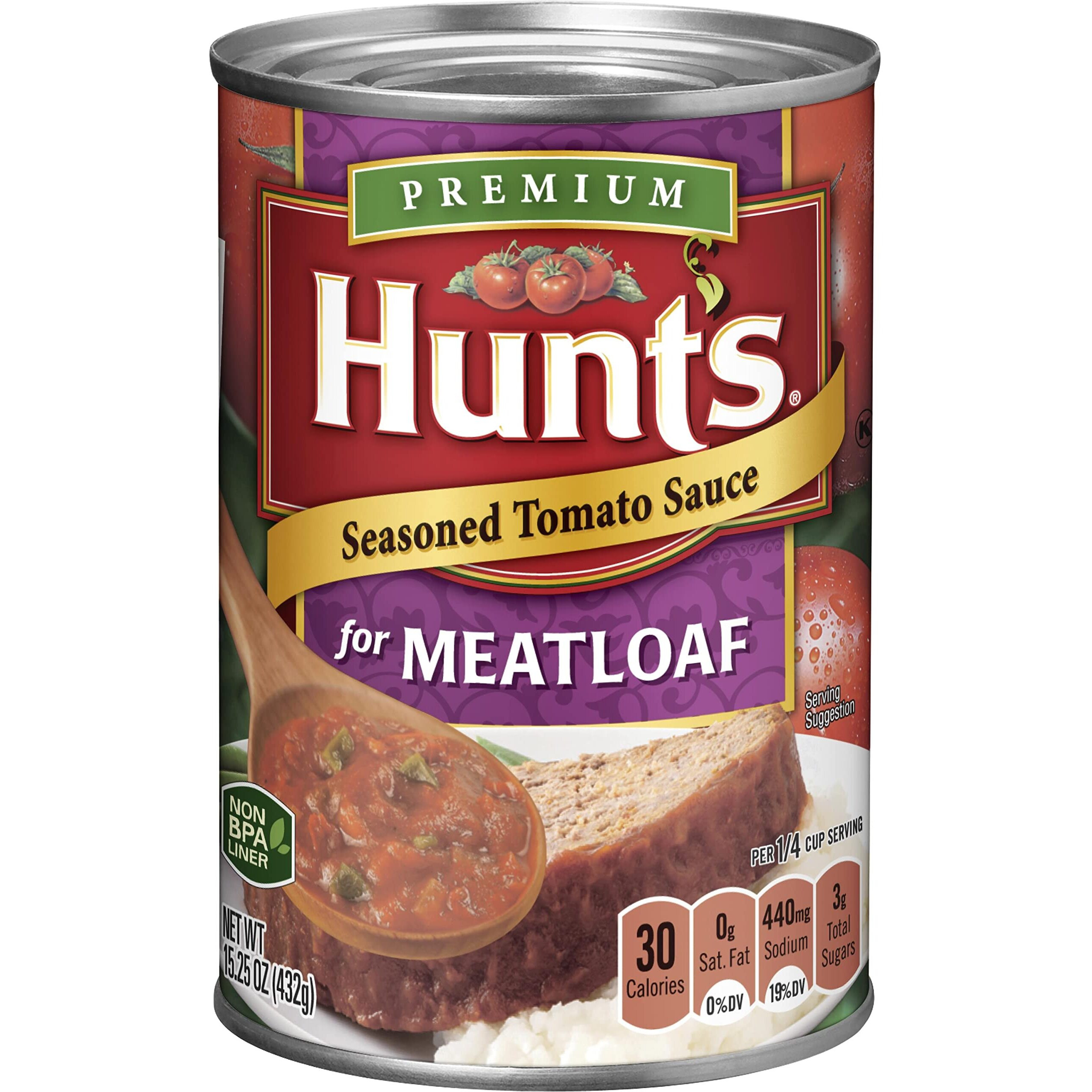 Hunt's Seasoned Diced Tomatoes In Sauce For Meatloaf, 15 Oz, 12 Pack