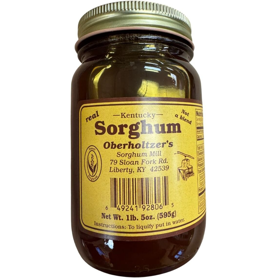Oberholtzer's Pure Kentucky Sorghum, 1Lb. 5Oz. (595G)