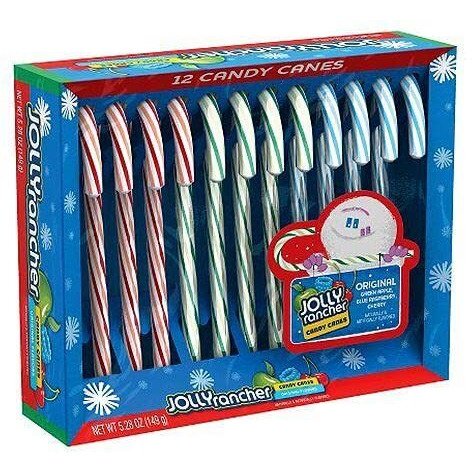 Jolly Rancher Assorted Candy Canes - Box Of 12