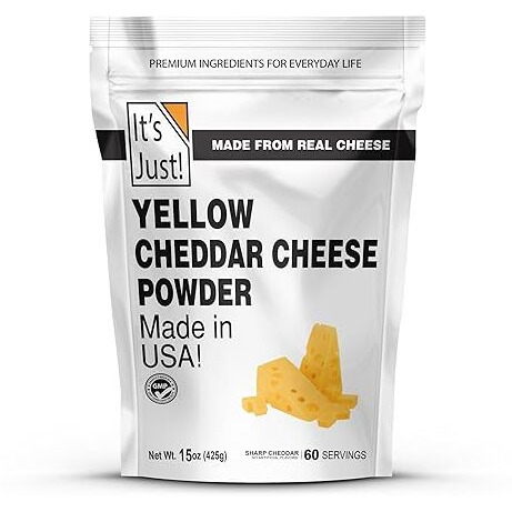 It's Just - Cheddar Cheese Powder, 15Oz, Made With Real Cheese, Shelf Stable, Made In Usa, Make Cheese Sauce, Sprinkle For Flavor