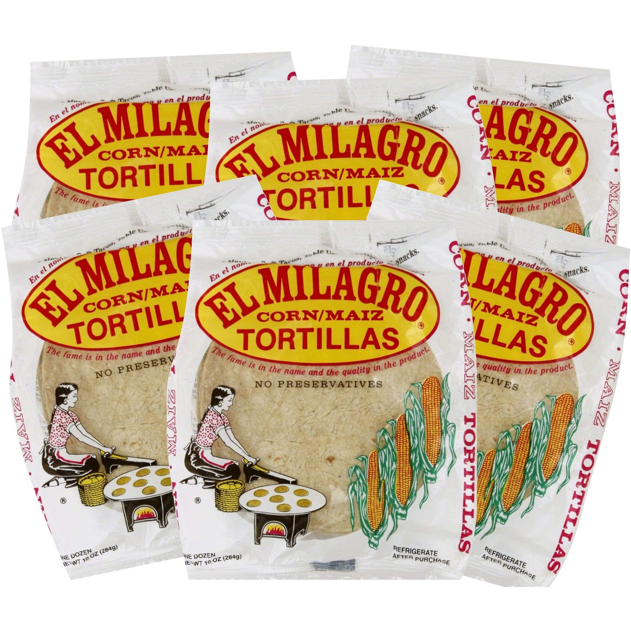 El Milagro Classic Corn Maiz Natural Soft Tortillas - 6 Pack