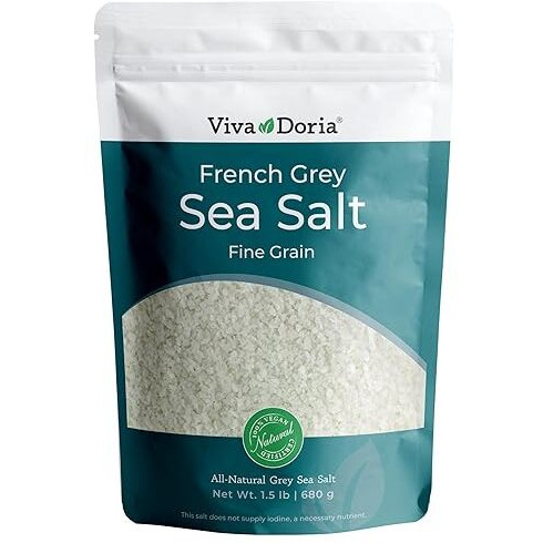 Viva Doria Sel Gris French Light Grey Sea Salt, 1.5 Lb (24 Oz)