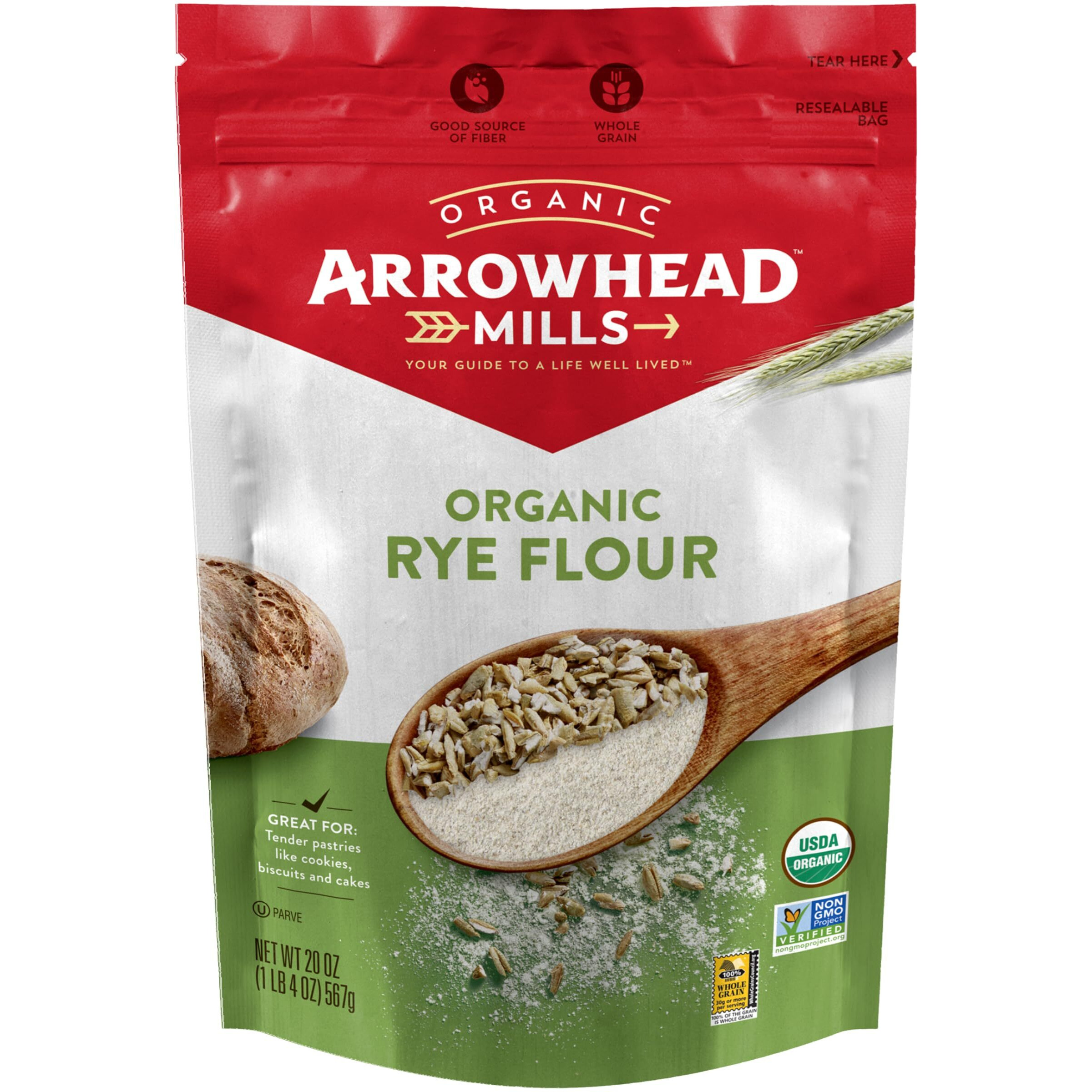 Arrowhead Mills Organic Rye Flour, 20 Ounce