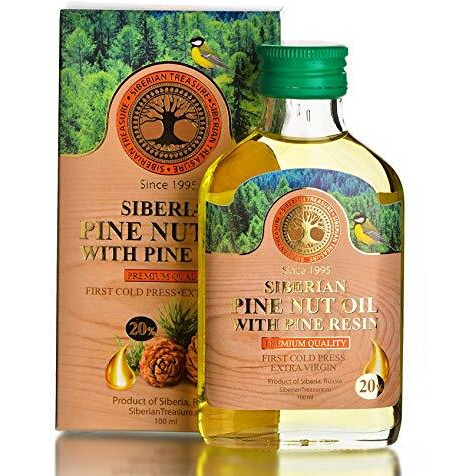 Siberian Pine Nut Oil Enriched With Pine Resin - 20%, Premium Quality, Extra Virgin, First Cold Press, 100 Ml - 3.4 Fl Oz