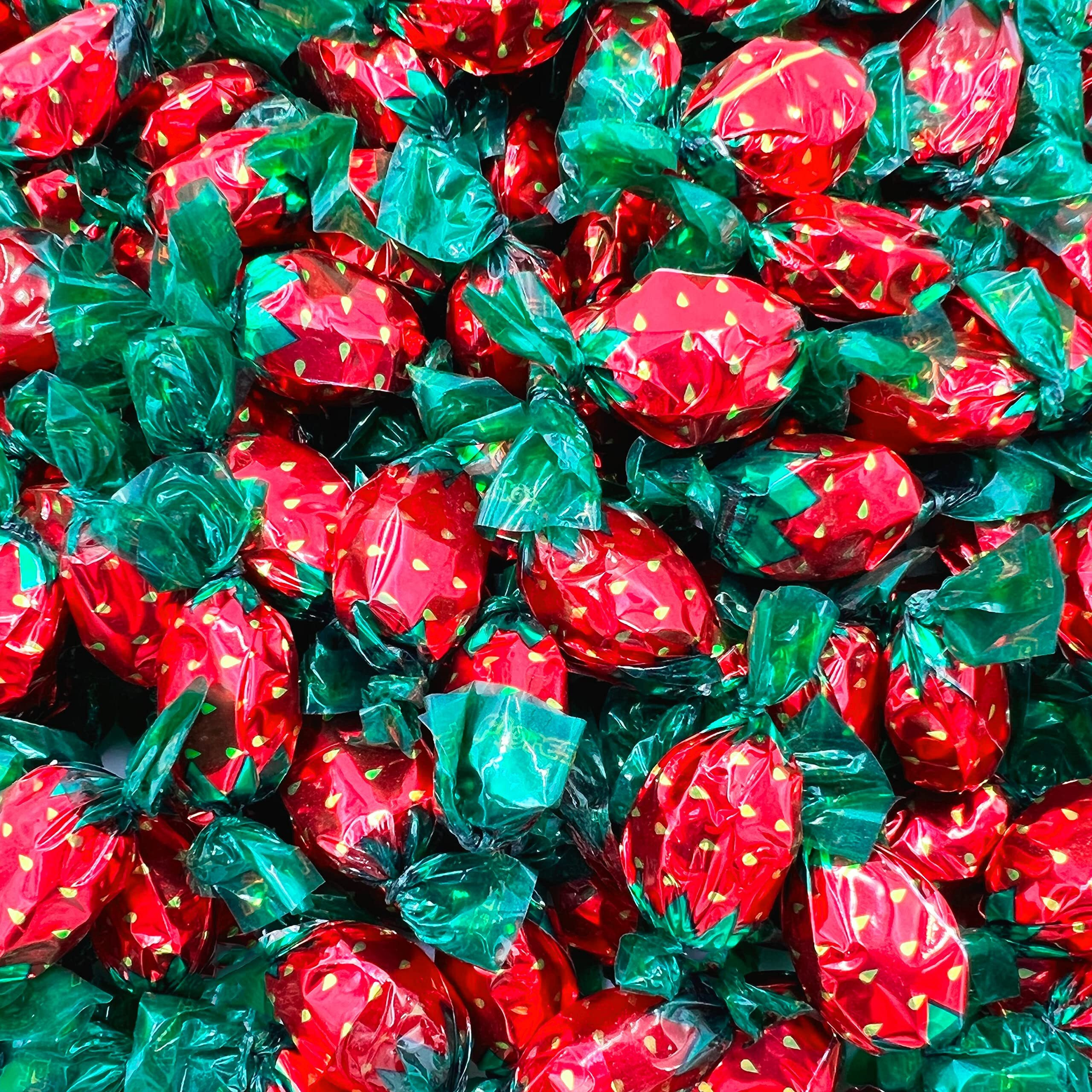 Laetafood Strawberry Filled Bon Bons Hard Candy Individually Wrapped (2 Pound Bulk Candy)