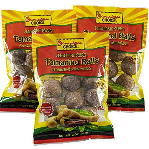 Jamaican Style Tamarind Balls, Sweet And Sour, Caramelo De Tamarindo (2 Oz Bags) 3-Pack