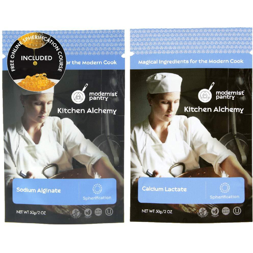 Sodium Alginate + Calcium Lactate Value Pack  Non-Gmo Vegan Ou Kosher Certified - 100G/4Oz (Bundle With 2 Items)