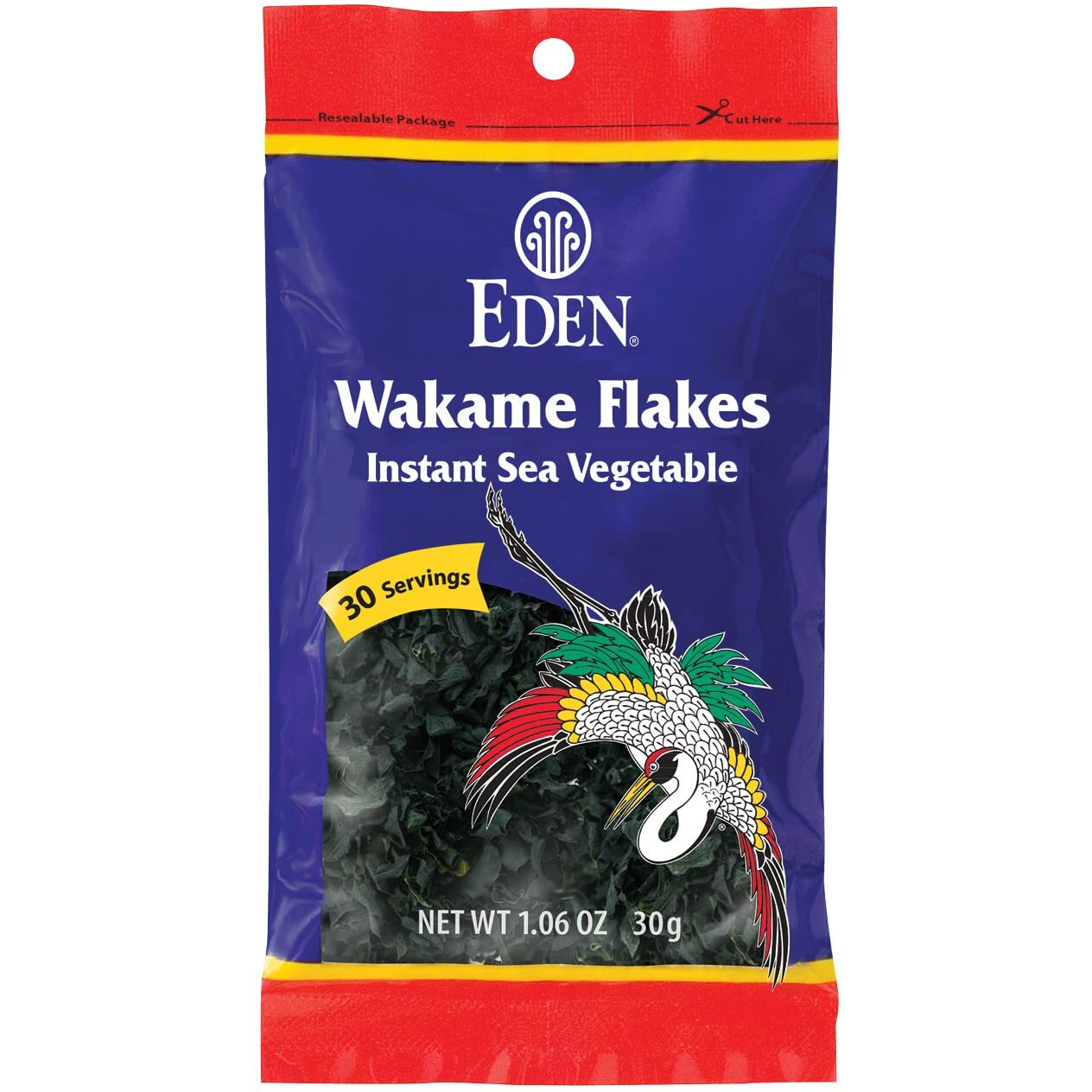 Eden Instant Wakame Flakes, Hand Harvested, Sea Vegetable, Seaweed, Traditional From Japan, Mild Flavor, 1.06 Ounce