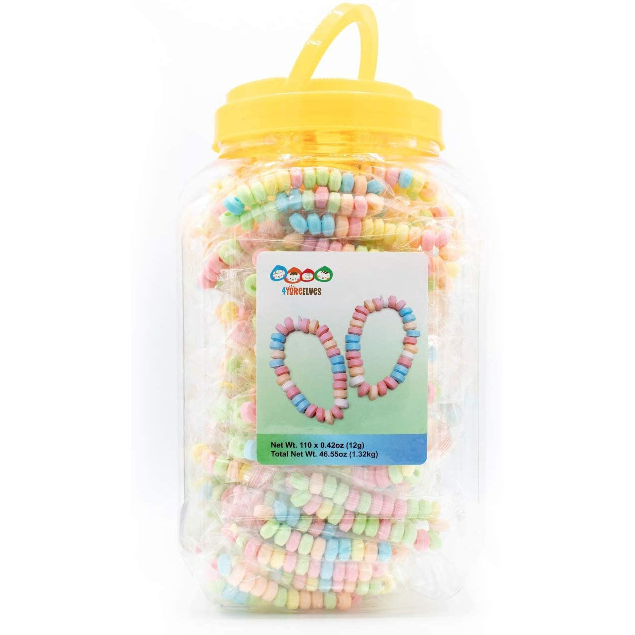 Cartwheel Confections 110 Candy Bracelets Individually Wrapped Bulk, Bracelet Candy Jewelry, Pastel Candy For Candy Buffet, Edible Bracelets, Candy Bracelet, Rainbow Candies, Candy Novelty, 110 Count