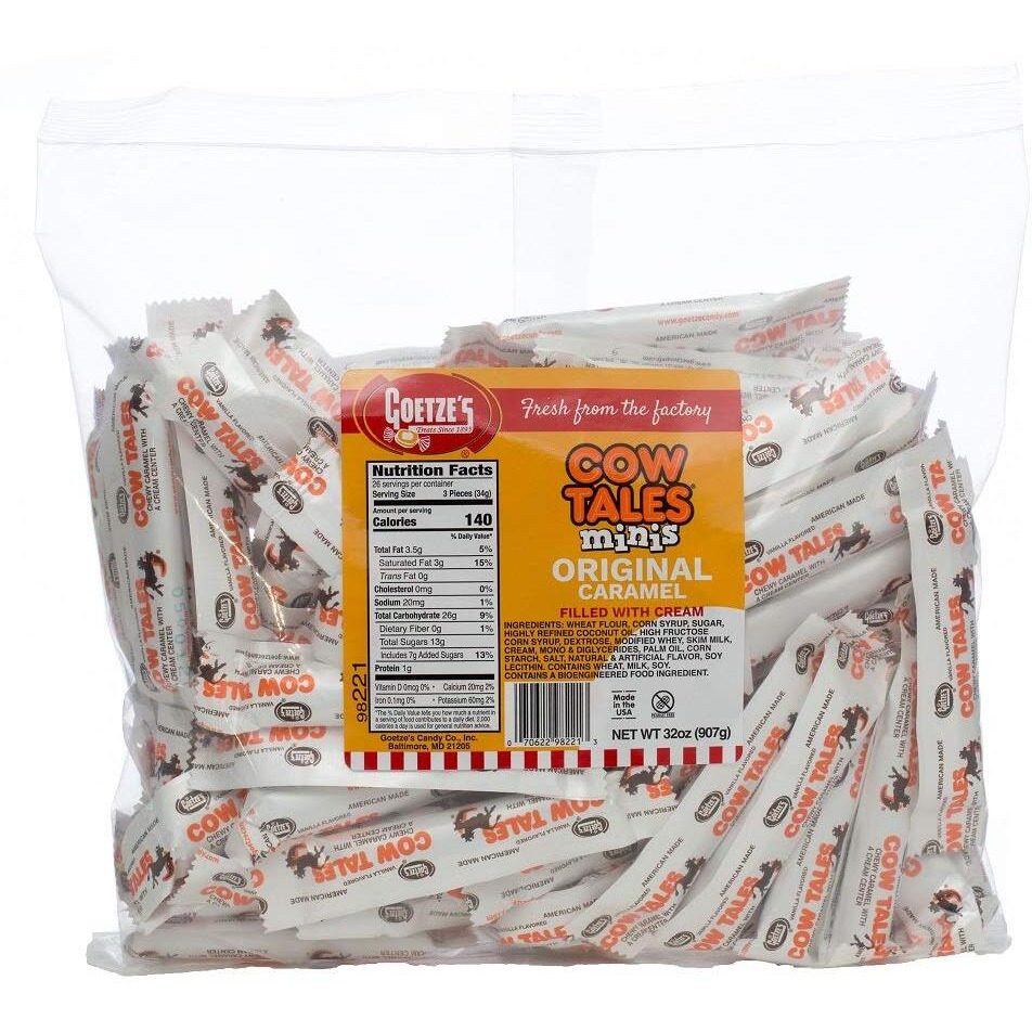 Goetzes Candy Vanilla Cow Tales Minis - 2 Pound Bag (32 Ounces) - Fresh From The Factory