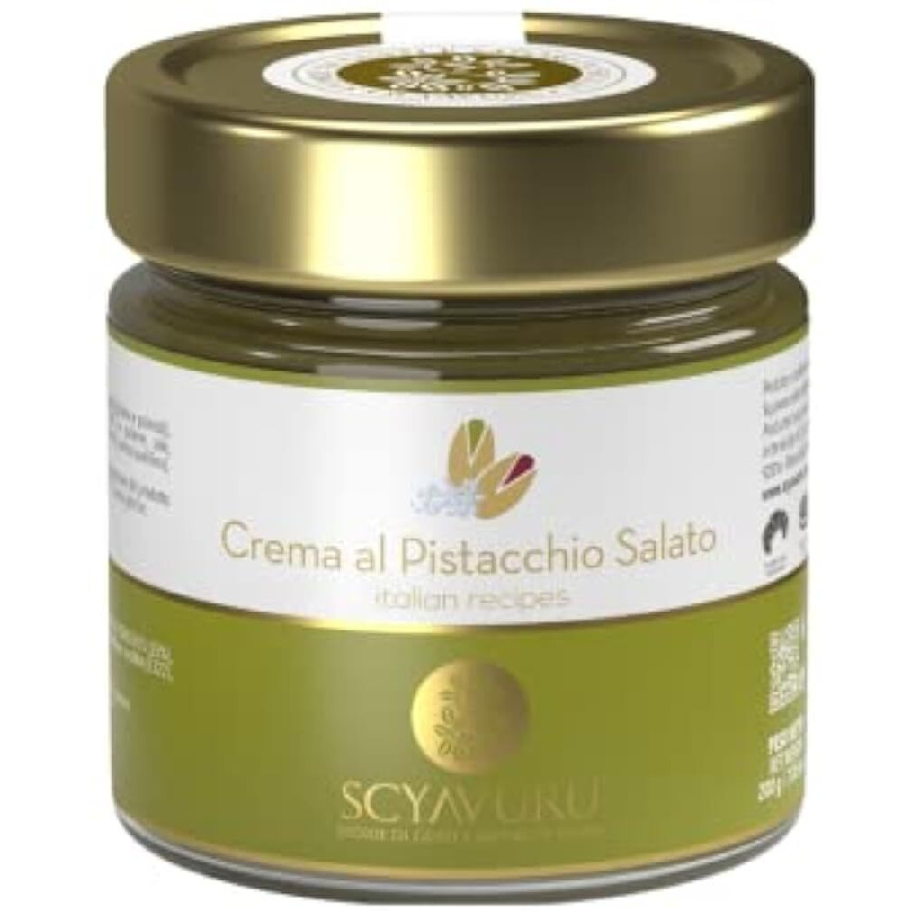 Scyavuru Salty Sicilian Pistachio Cream | Premium Quality Spreadable Pistachio Cream Imported From Italy | 7.05Oz (200G) (Pack Of 1)