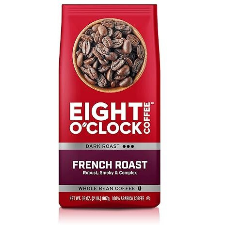 Eight O'Clock Coffee French Roast Whole Bean Coffee, Dark Roast, 32 Ounce (Pack Of 1)