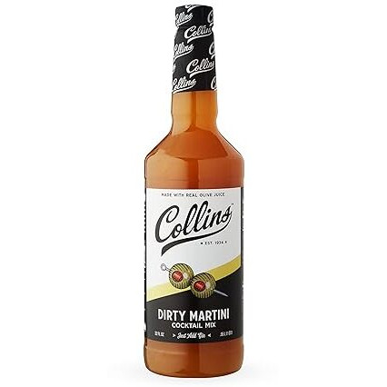 Collins Dirty Martini Mix, Made With Real Olive Brine For The Bold Flavor You Need, Classic Cocktail Recipe Ingredient, Bartender Mixer, Drinking Gifts, Home Cocktail Bar, 32 Fl Oz
