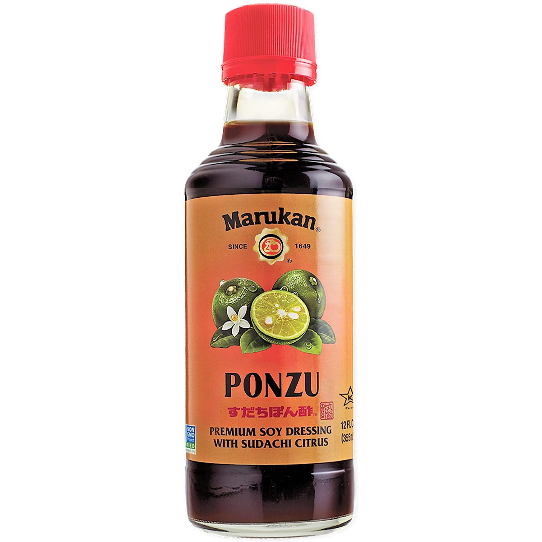 Marukan Ponzu Sudachi Soy Citrus Dressing (Brown Label), 12 Ounce Glass Bottle (Pack Of 1)