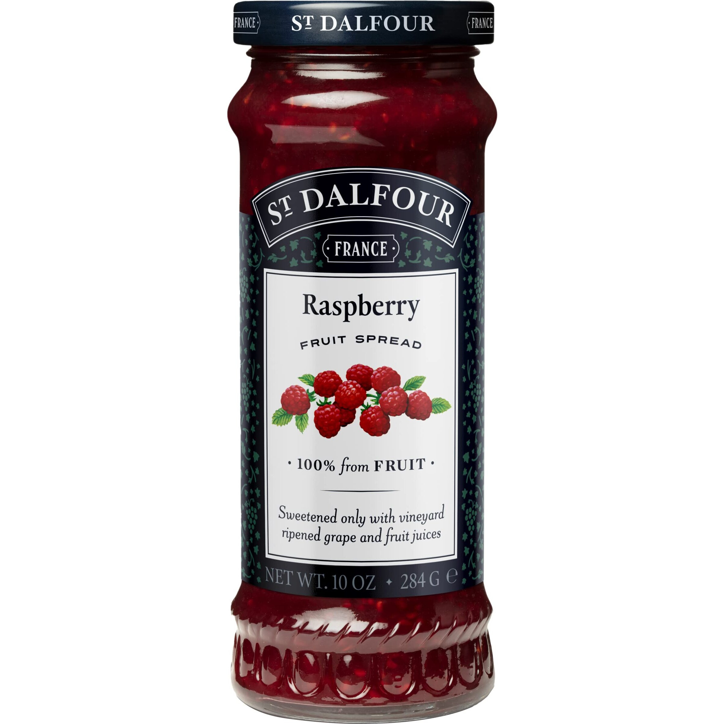 St. Dalfour Red Raspberry Fruit Spread - 10Oz - 100% From Fruit, No Artificial Ingredients, Non-Gmo, No Cane Sugars, All Natural, Made In France