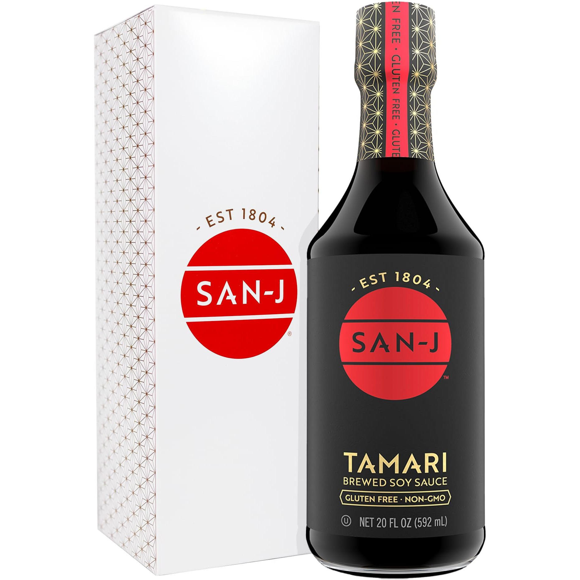 San-J - Gluten Free Tamari Soy Sauce - Specially Brewed - Made With 100% Soy - 20 Oz. Bottle