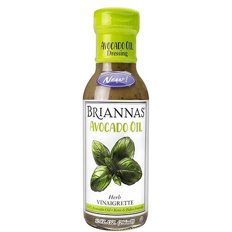 Briannas - Avocado Oil Herb Vinaigrette Dressing - Nutrient Rich, Low Sodium, Keto & Paleo Friendly Salad Dressing Made With 100% Avocado Oil - 10 Oz. Bottle