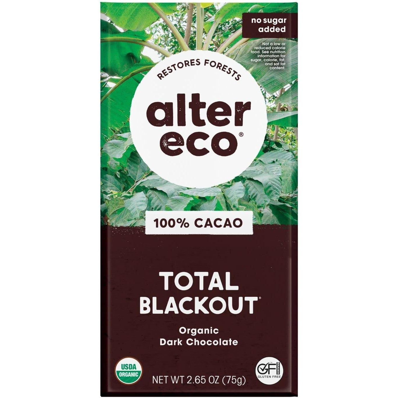 Alter Eco | Dark Chocolate Bars | Pure Dark Cocoa, Fair Trade, Organic, Non-Gmo, Gluten Free (Total Blackout)