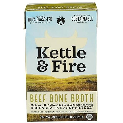 Kettle & Fire Regenerative Agriculture Beef Bone Broth, 16.9 Oz