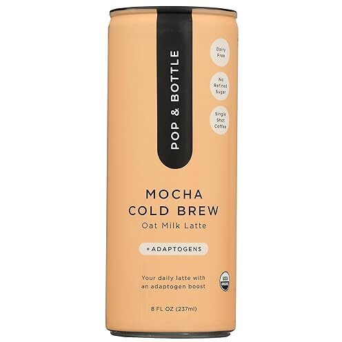 Pop And Bottle, Latte Oat Milk Mocha Adaptogens, 8 Fl Oz