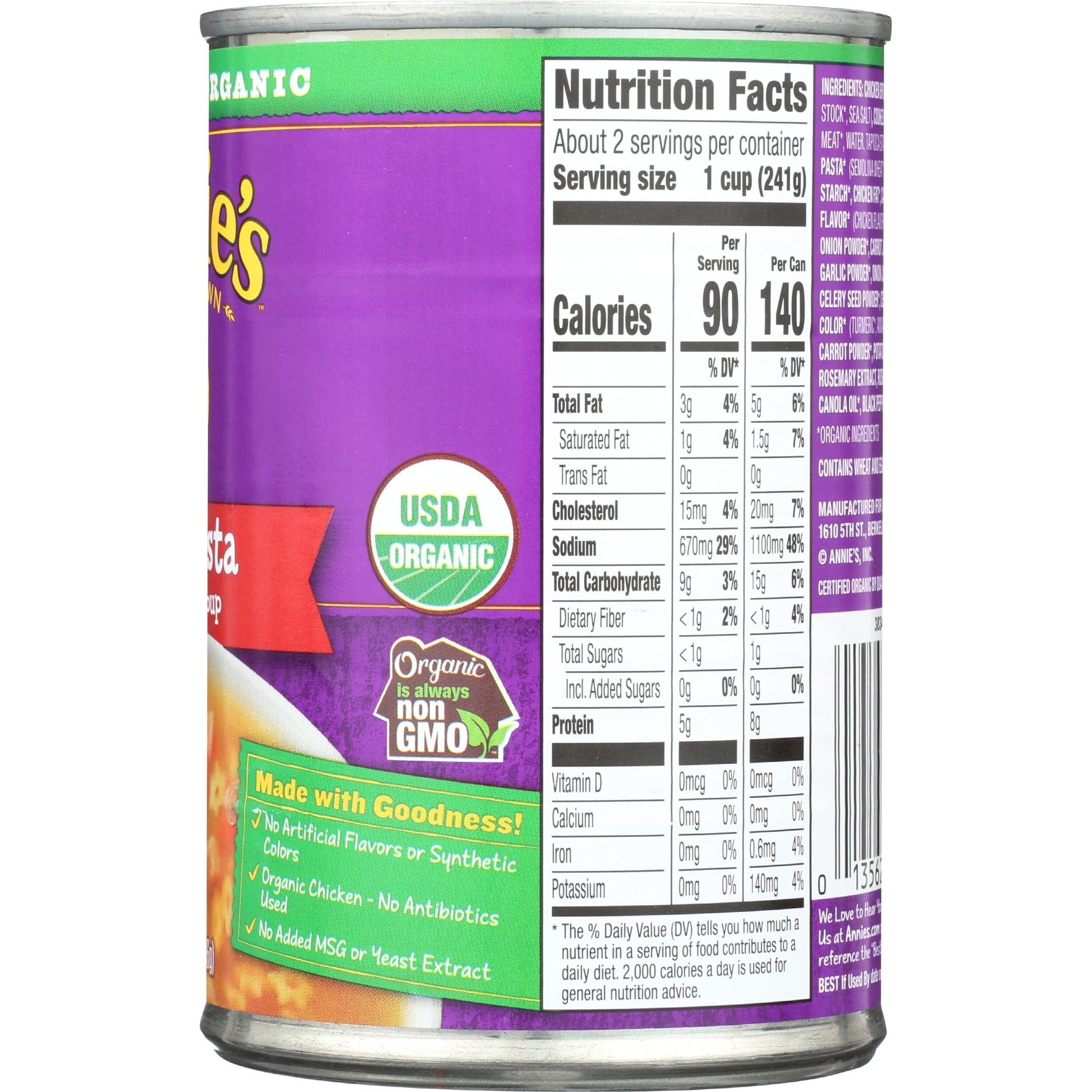 Annies Organic Star Pasta And Chicken Canned Soup, Ready To Serve, 14 Oz (Pack Of 8)