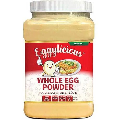 Eggylicious Whole Egg Powder, Dried Natural Protein Powder, Made From Fresh Eggs, White & Yolk Mixed, Pasteurized, Non-Gmo, No Additives, Used For Baking Icing,1Lbs(16Oz)