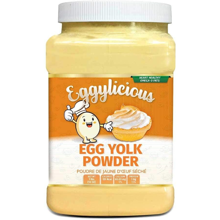 Eggylicious Egg Yolk Powder, Dried Natural Protein Powder, Made From Fresh Eggs, Pasteurized,Smoothies, Non-Gmo, No Additives, Used For Baking,1Lbs(16Oz)