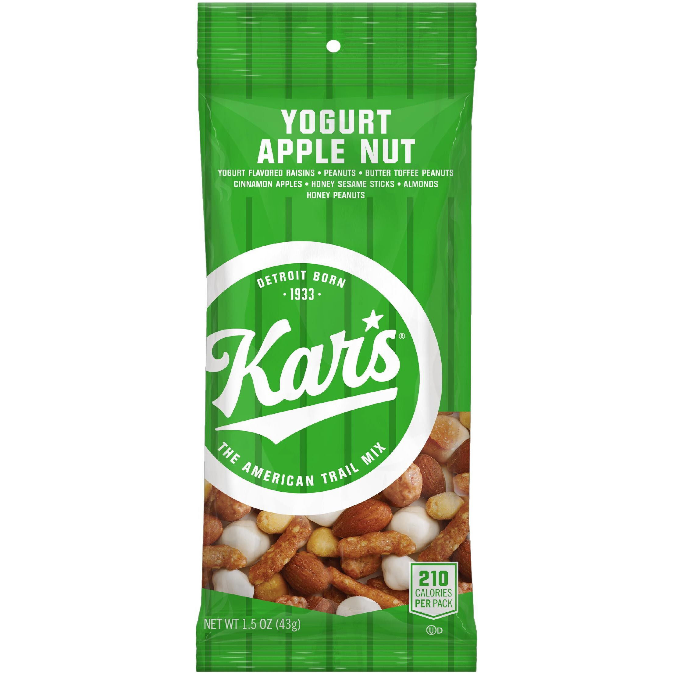 Kars Nuts Yogurt Apple Nut Trail Mix, 1.5 Oz Individual Snack Packs - Bulk Pack Of 72, Gluten-Free Snacks