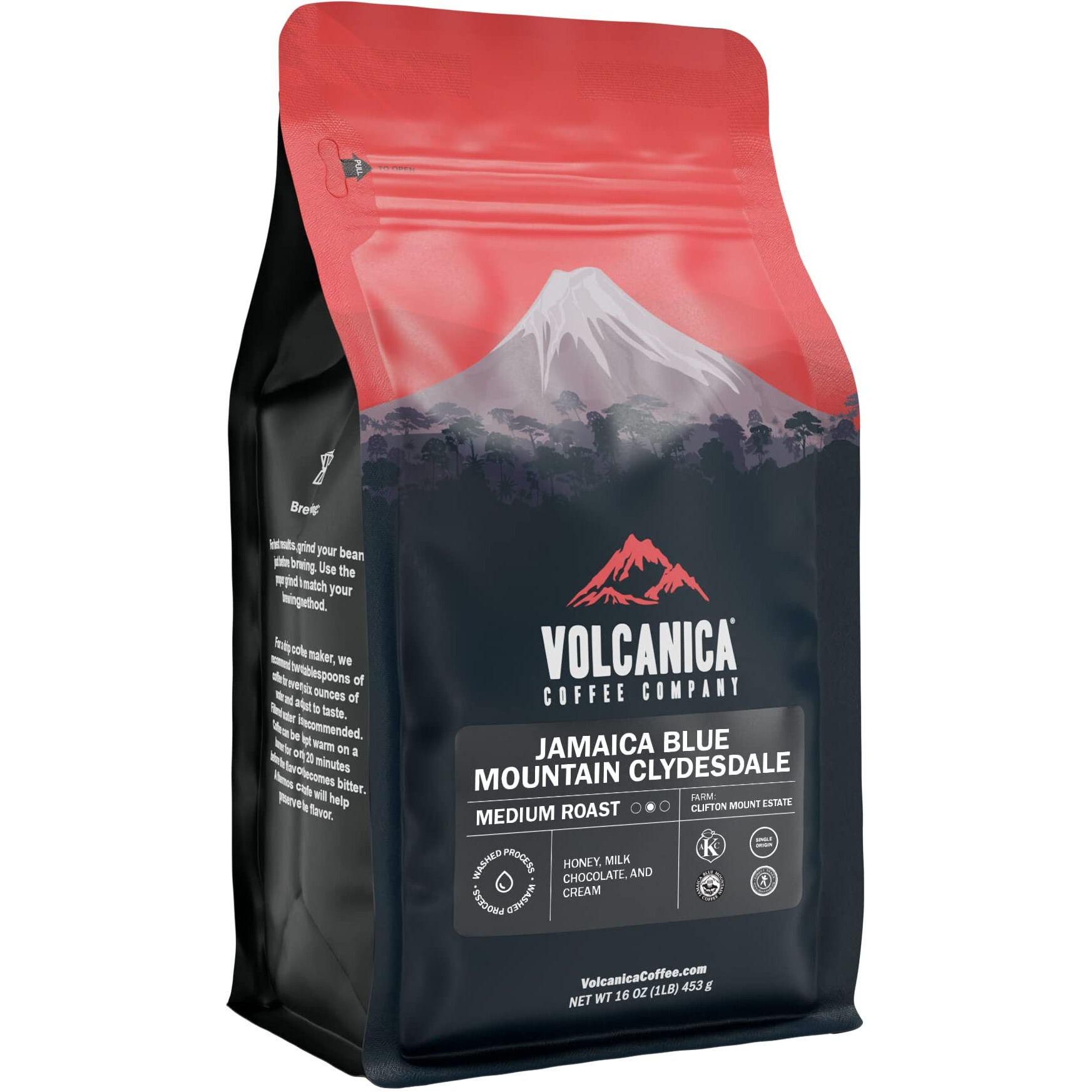 Jamaica Blue Mountain Coffee, 100% Pure, Ground Coffee, Fresh Roasted, 16-Ounce
