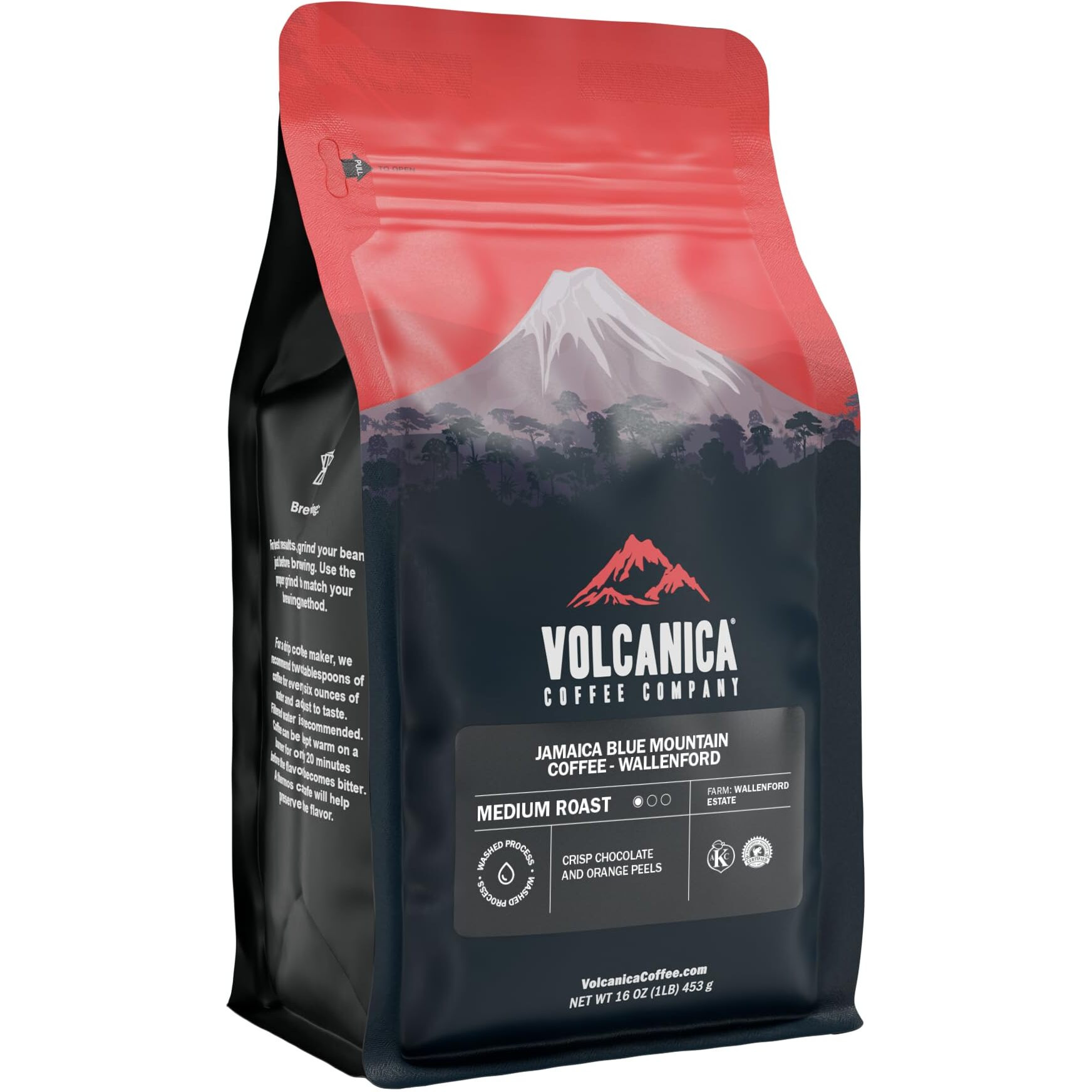 Jamaican Blue Mountain Coffee, Wallenford, 100% Certified, Ground, Fresh Roasted, 16-Ounce