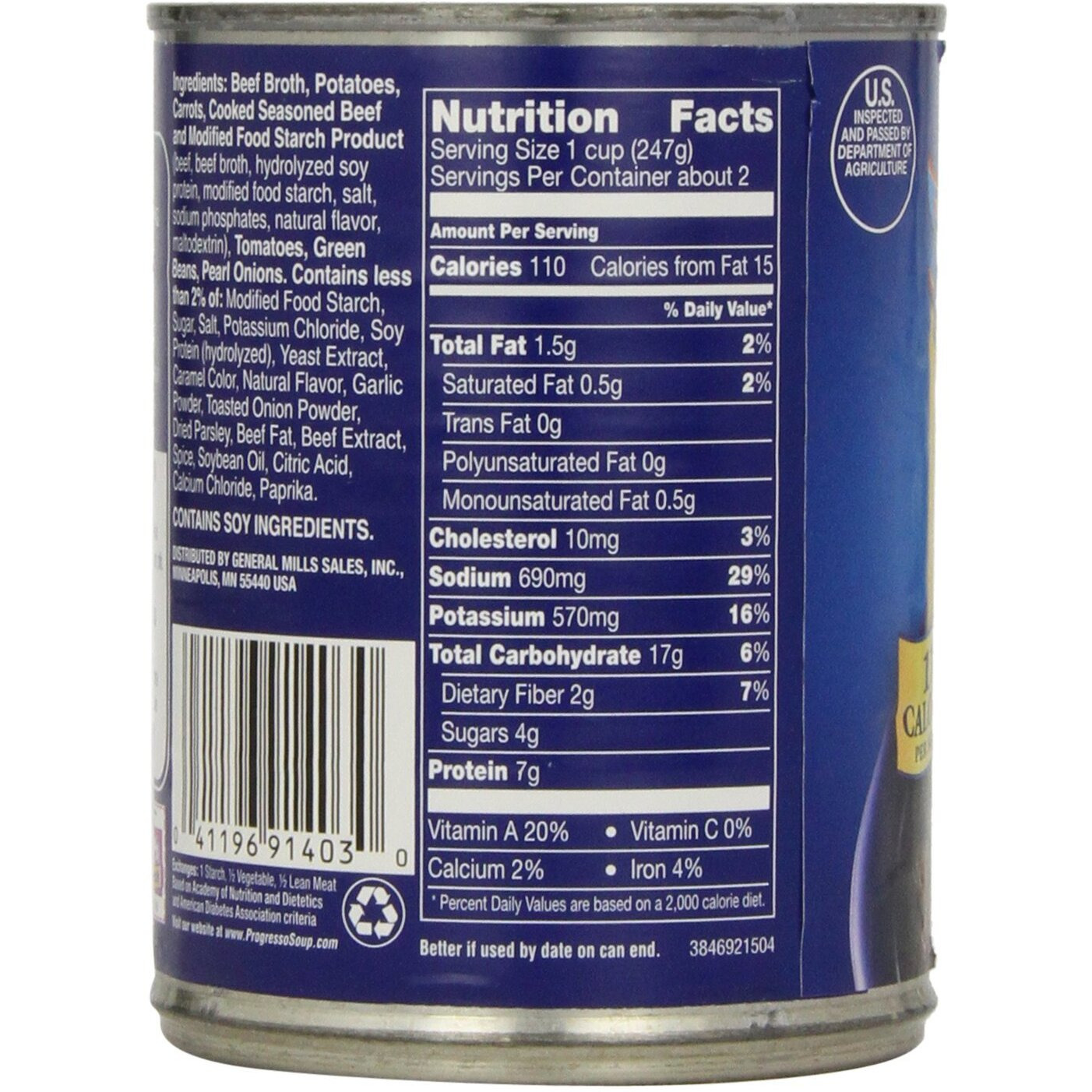 Progresso Beef Pot Roast With Country Vegetables Soup, Rich And Hearty Canned Soup, Gluten Free, 18.5 Oz (Pack Of 12)