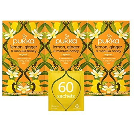 Pukka Organic Tea Bags, Lemon, Ginger & Manuka Honey Herbal Tea, Perfect For Everyday Wellness, 20 Count (Pack Of 3) 60 Tea Bags
