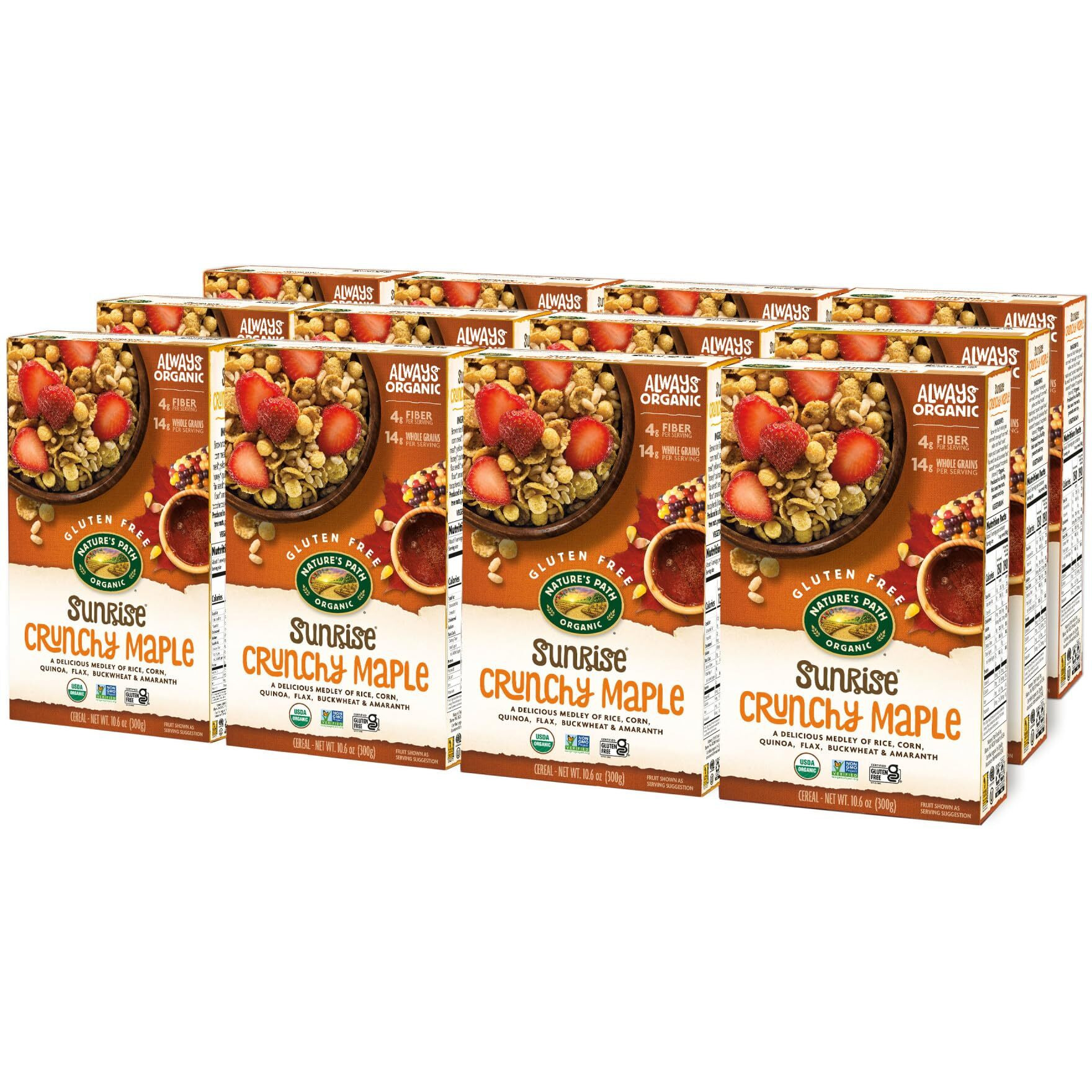 Nature's Path Organic Sunrise Crunchy Maple Cereal, 10.6 Oz (Pack Of 12), Gluten Free, Non-Gmo