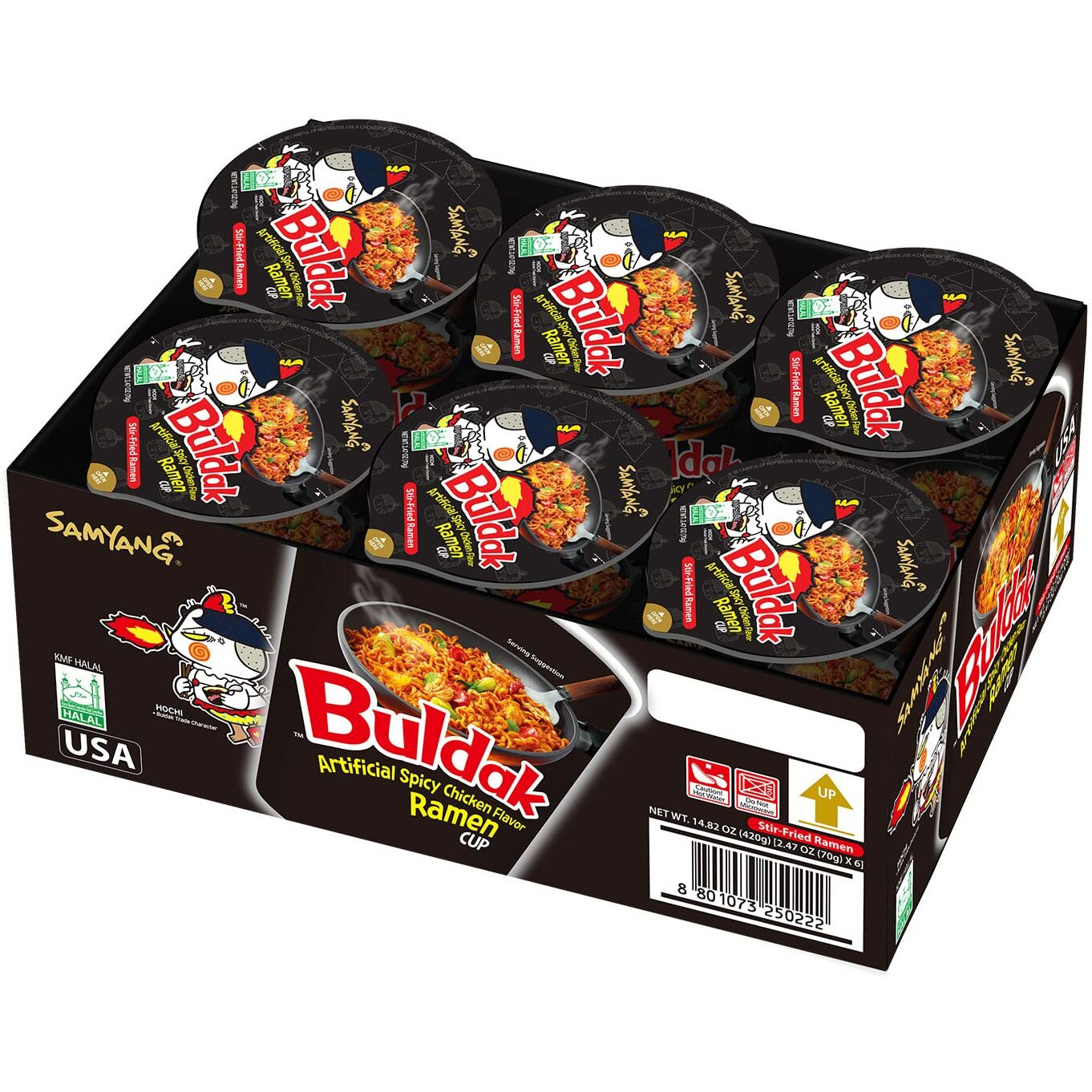 Samyang Buldak Spicy Hot Chicken Stir-Fried Cup Noodles (Pack Of 6)