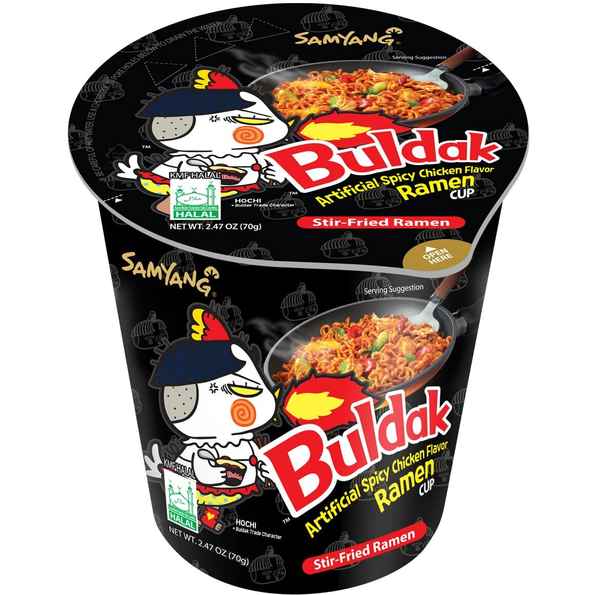 Samyang Buldak Spicy Hot Chicken Stir-Fried Cup Noodles (Pack Of 6)