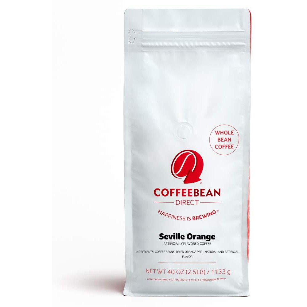 Coffee Bean Direct Seville Orange Flavored, Whole Bean Coffee, 2.5-Pound Bag