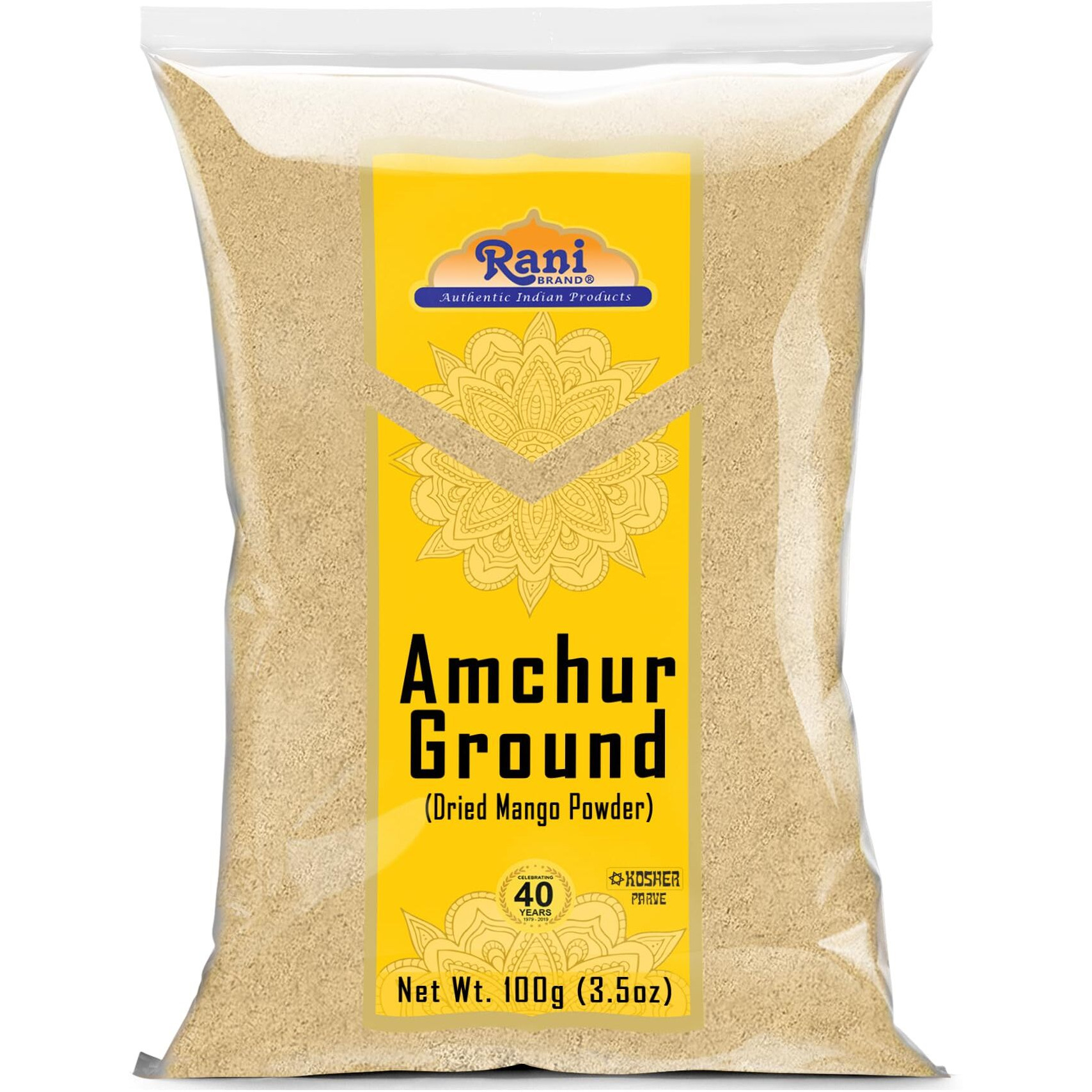 Rani Amchur (Mango) Ground Powder Spice 3.5Oz (100G) ~ All Natural, Indian Origin | No Color | Gluten Friendly | Vegan | Non-Gmo | No Salt Or Fillers