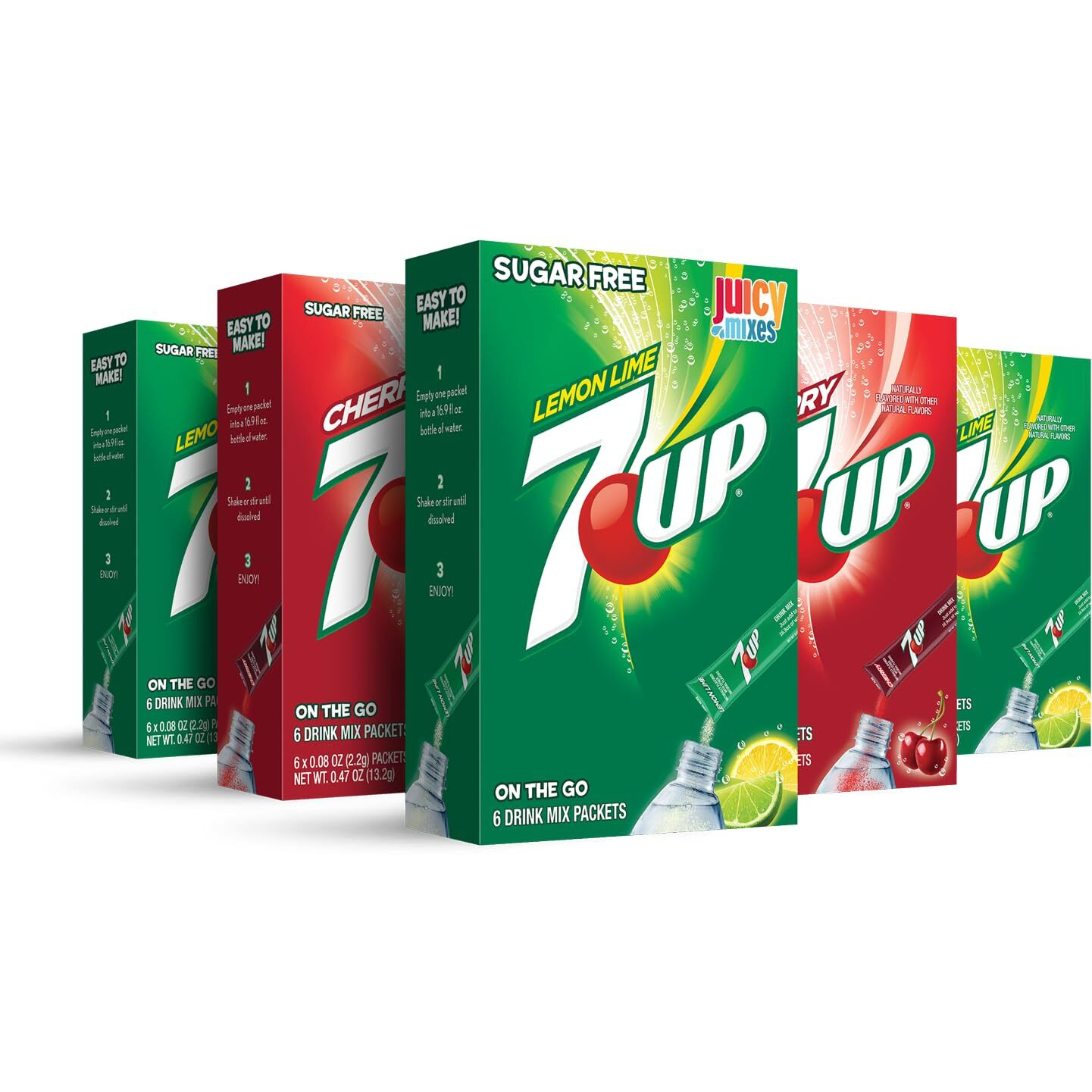 7-Up Powder Drink Mix - Sugar Free & Delicious (Variety, 30 Sticks)