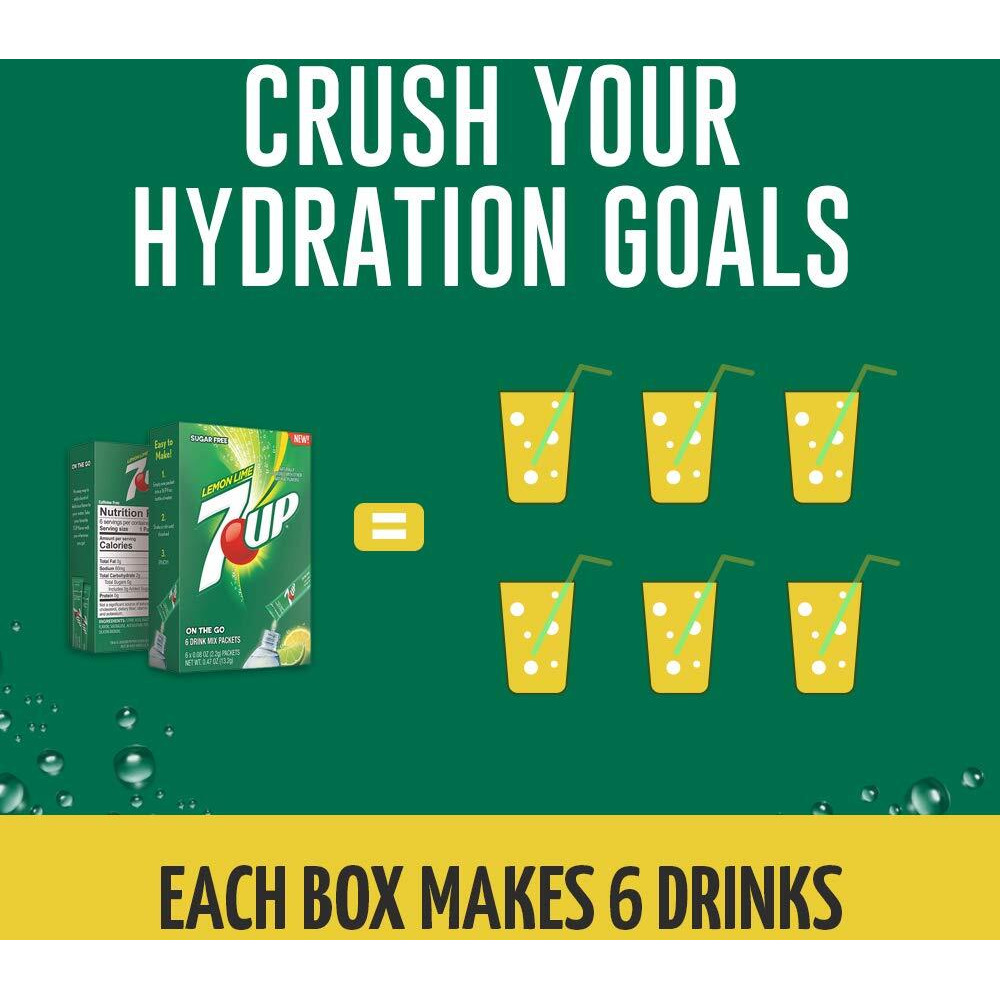 7-Up Powder Drink Mix - Sugar Free & Delicious (Variety, 30 Sticks)