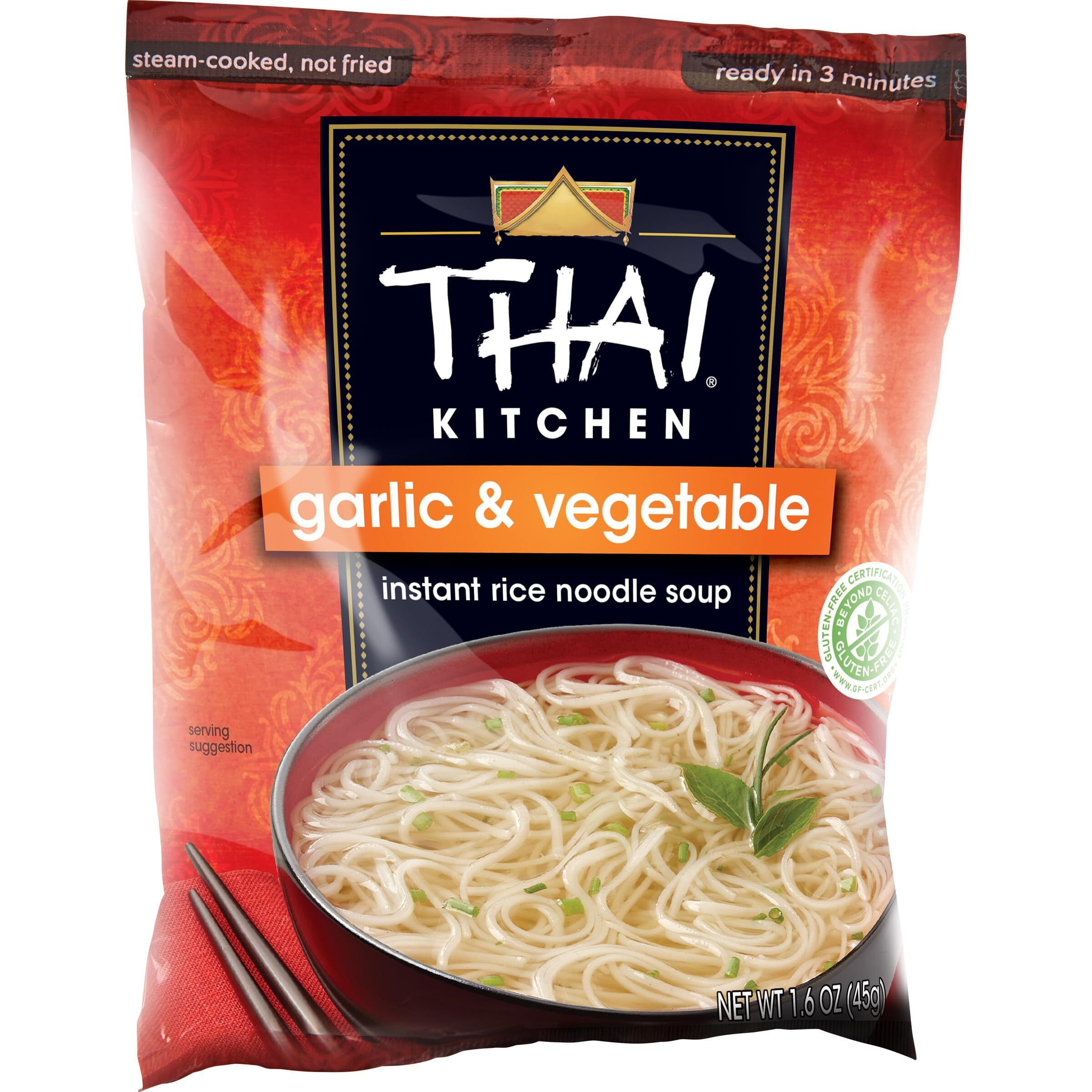 Thai Kitchen Gluten Free Garlic & Vegetable Instant Rice Noodle Soup, 1.6 Oz (Pack Of 12)