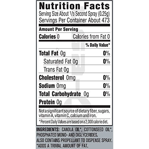 Pam No-Stick Cooking Oil Spray Especially For Grilling With High Temperature Formula, 5 Oz - Made With 100% Natural Vegetable Oil  Great Fot Less Or Fat-Free Cooking