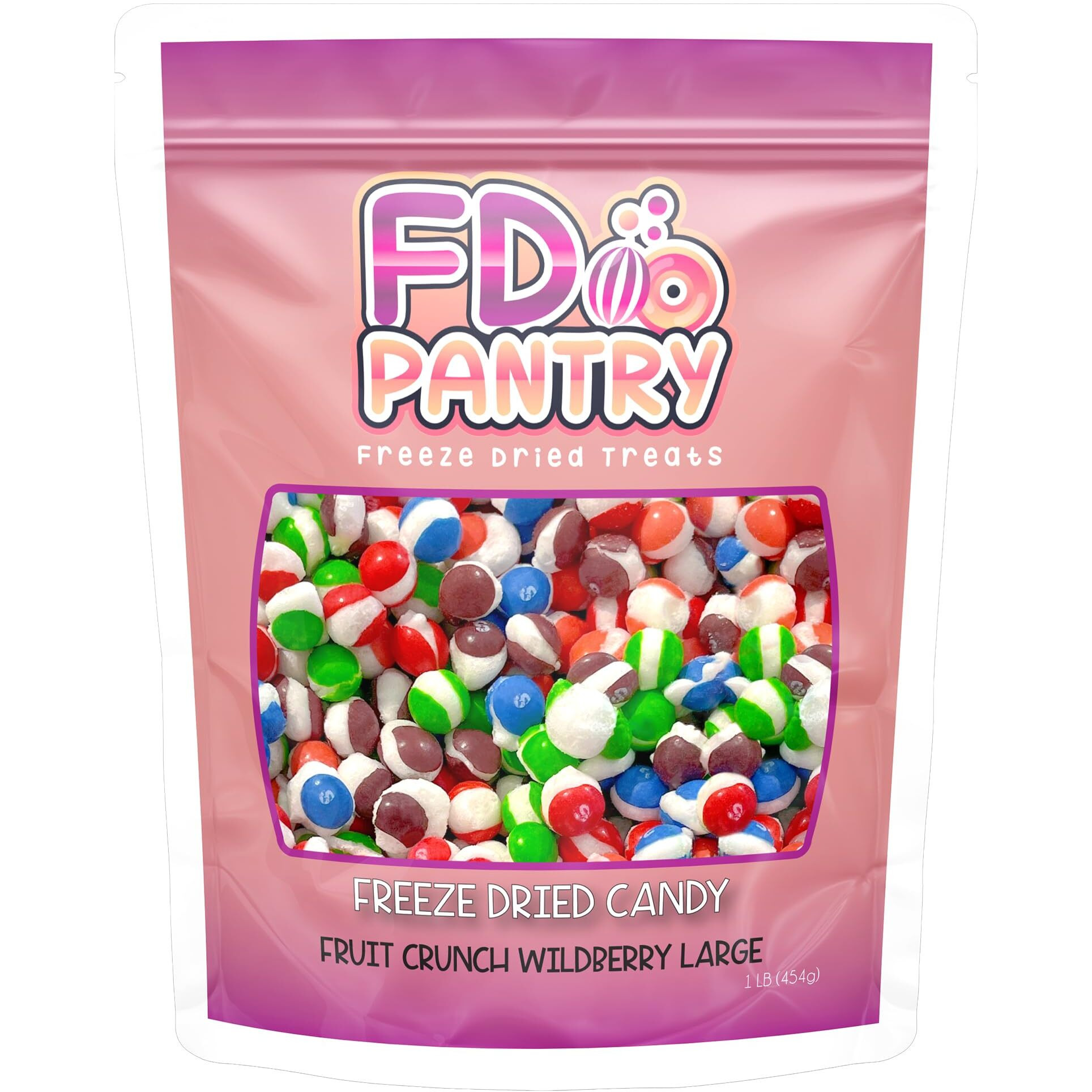 Fruit Crunch Wildberry Freeze-Dried Candy, 16 Oz, Assorted Wild Berry Flavors, Large Pouch, Ideal Gift Snack